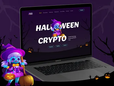 Halloween Crypto landing Page 3d blockchain blockchain game blockchain landing page crypto crypto gaming cryptocurrency dapp decentralized game gaming halloween halloween website landing page nft nft landing page redesign ui web design website