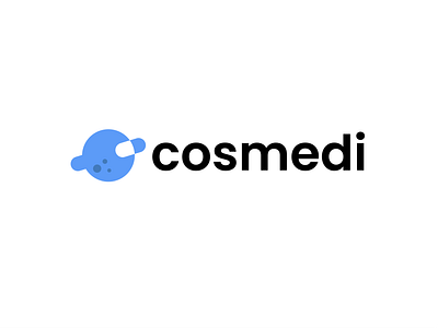 cosmedi astronaut capsule cosmos doctor logo medical planet space tech technology