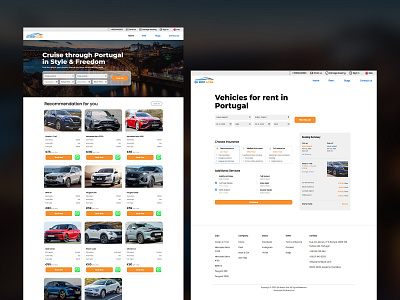 Portugal Based Rent A Car Website Design portugal rent a car website design ui ui design user interface design web design