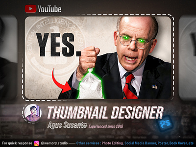 Thumbnail Design - CIA Drugs design graphic design manipulation midjourney photo editing photoshop thumbnail youtube thumbnail