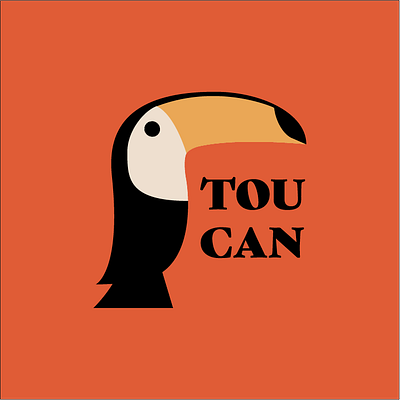 Toucan - Animal Logo animal animal logo bird branding colorful creative logo flat flat logo icon illustration logo logo design logo mark minimalist modern orange toucan trendy logo typo typography