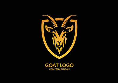 Goat Head Logo animal branding design goat graphic design head illustration logo shield vector