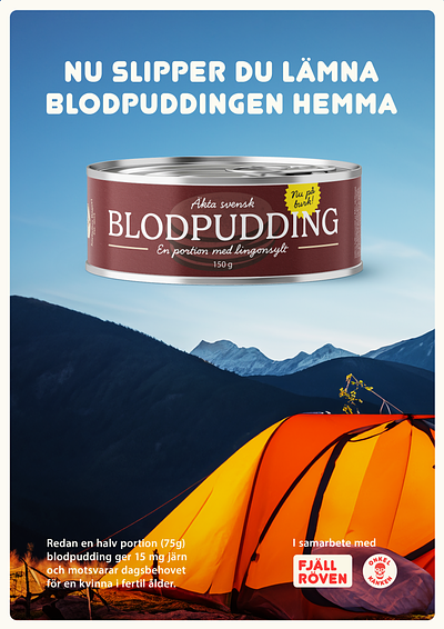 Blodpudding på burk - Blood pudding in a can adobe illustrator adobe photoshop can fakeproducts food graphic design product product design productdesign tin
