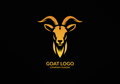 Goat Head Logo animal branding design goat graphic design head illustration logo typography vector