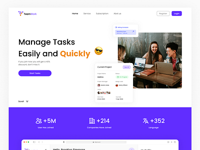 TeamWork - Manage tasks easily and quickly app desain design graphic design inspiration inspirationdesign inspirationuiux ui uidesign uiux ux uxdesign web webdesign webinspiration website