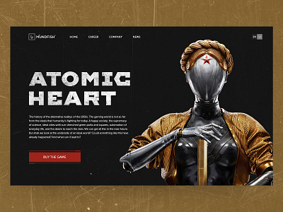 Design concept for the Atomic Heart game / 03 branding concept design design concept game game concept site typography ui ux web web design