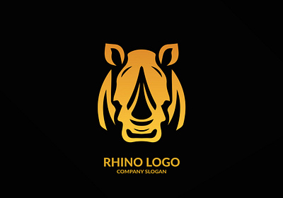Rhino Head Logo animal branding design graphic design head illustration logo rhino typography vector