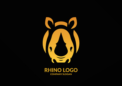 Rhino Head Logo animal branding design graphic design head illustration logo rhino typography vector