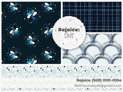 Rejoice (Still) – a mini pattern collection abstract floral pattern adobe illustrator christmas graphic design monochrome palette pattern art pattern collection pattern set patterns prussian blue repeating pattern repeatpattern seamless seamless pattern seamless vector pattern stationery pattern design surface pattern designer vector pattern