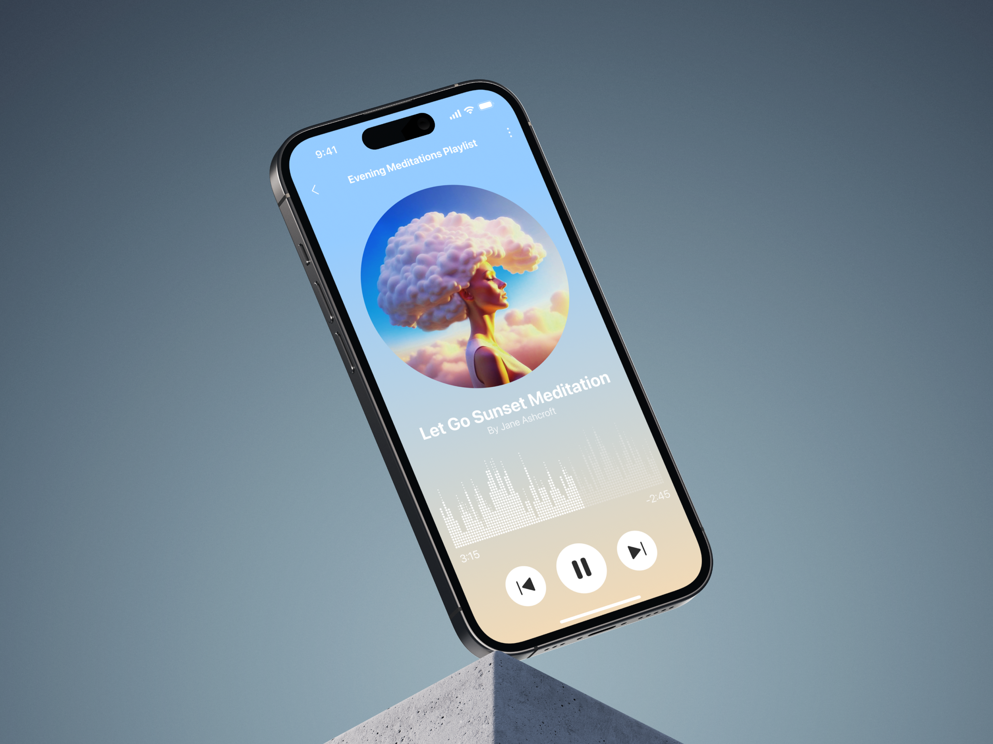 Meditation App Concept app design application calm endel headspace illustration imagination ios iphone loona meditation mindfulness mobile mockup service design ui wellness zen