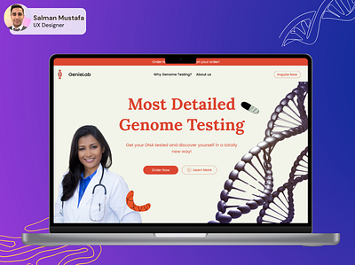 Genomics/DNA/ Healthcare Landing Page for Labs & Hospitals dna doctor genome health health care hospitals landing page nurse ux web web design website
