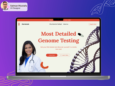 Genomics/DNA/ Healthcare Landing Page for Labs & Hospitals dna doctor genome health health care hospitals landing page nurse ux web web design website