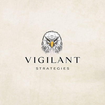 VIGILANT STRATEGIES eagle graphic design hand draw illustration logo sharp eyes vigilant