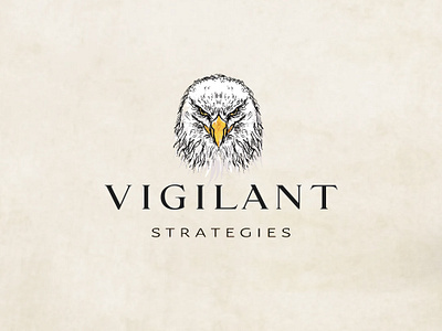 VIGILANT STRATEGIES eagle graphic design hand draw illustration logo sharp eyes vigilant