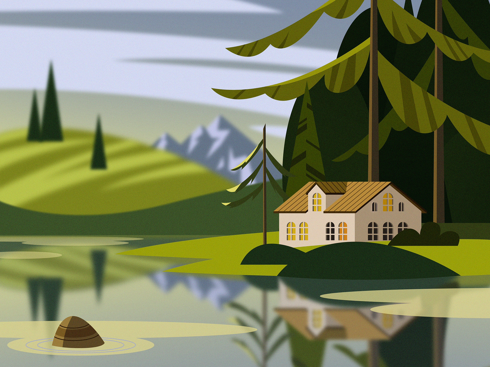 Summer In The Mountains by Anastasia Sovsemnevkusno on Dribbble