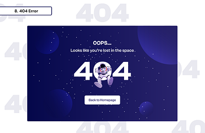 Daily UI Day 08 - 404 Error page 100 days ui 404 error daily ui day 8 graphic design ui