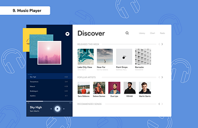 Daily UI Day 09 - Music player 100 days ui daily ui day 9 graphic design music player ui