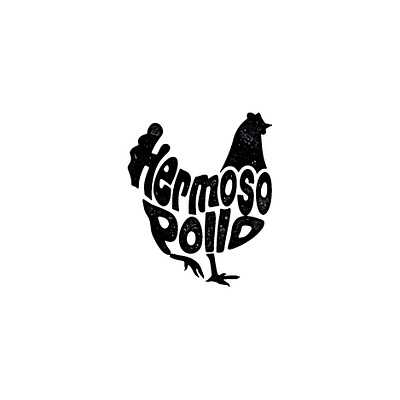 hermoso pollo bird black and white design drawing hand draw hen illustration logo old