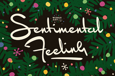 Sentimental Feeling - Christmas Font 1950s ballet baubles branding christmas font fairy tale font festive font handwritten font vintage white christmas xmas clipart xmas font