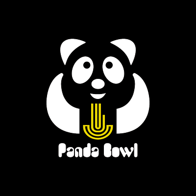 Panda Bowl 3d graphic design logo