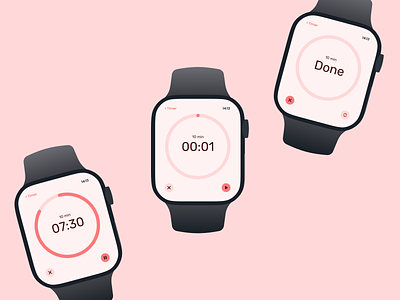 Timer for Apple Watch app app apple apple watch branding clean dailyui dark design figma icons light minimal minimalism time timer ui ux watch watch os