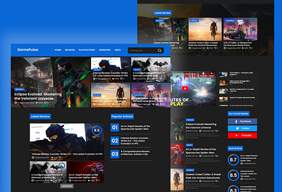 Game Pulse - Game Megazine Landing Page - 003 branding company daily challenge design game graphic design landing megazine modern news page simple ui update website