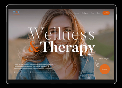W&T Psychology homepage design landing page psychology psychology design therapy ui design web design for psychology webdesign wellness wellness homepage design