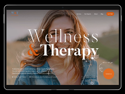 W&T Psychology homepage design landing page psychology psychology design therapy ui design web design for psychology webdesign wellness wellness homepage design