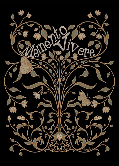 Memento Vivere design digital art digital illustration floral design graphic design illustration vintage style