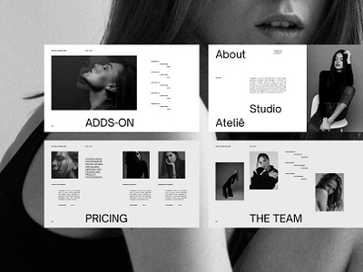 Atelie - Services Guide Deck black and white deck graphic design layout minimal photography pitch pitch deck powerpoint presentation slides typocentric typography