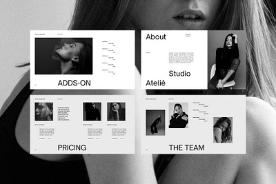 Atelie - Services Guide Deck black and white deck graphic design layout minimal photography pitch pitch deck powerpoint presentation slides typocentric typography