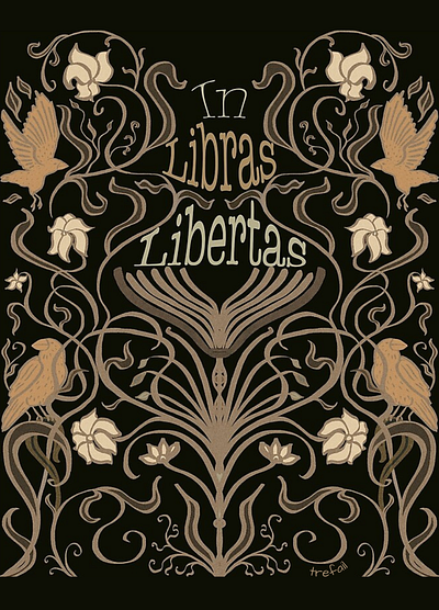 In Libras Libertas Floral Design book cover style design digital art digital illustration floral design graphic design illustration