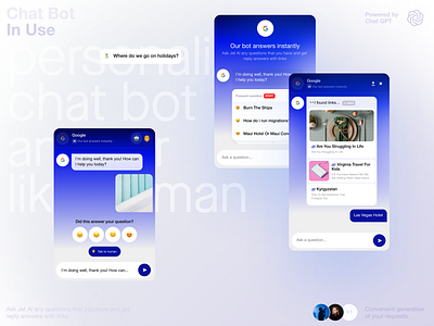 JetAi Chat Bot Use Case ai bot branding chat clean design gradient graphic design identity jet logo minimal product saas