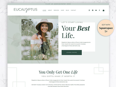 Squarespace Website Template Green ecommerce templates ecommerce themes ecommerce website online shop online store squarespace squarespace design squarespace template website design website template website theme