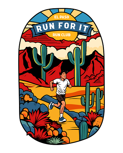 Run for it: El Paso run club 2d design graphic design illustration ui