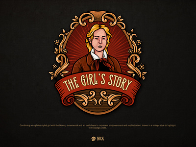 The Girl's Story branding design graphic design hand drawing hand drawn illustration logo ui vintage vintage logo