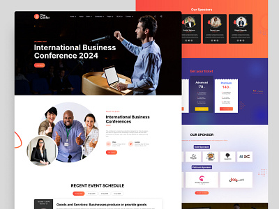 Landing Page for : The Confer - Event Management Agency about us page agency business conference 2024 conference event agency event app event management george samuel landing page landing page design management seminar services team ui uiux user interface design ux web design