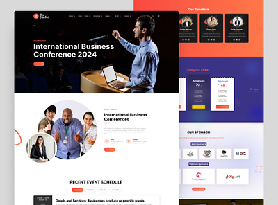 Landing Page for : The Confer - Event Management Agency about us page agency business conference 2024 conference event agency event app event management george samuel landing page landing page design management seminar services team ui uiux user interface design ux web design