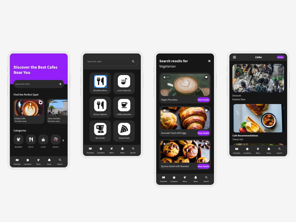 Eclipse Cafe Mobile App - UI Design by M Rafi Baihaki on Dribbble