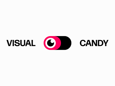 Visual Candy Pill black branding candy design editorial eye icon illustration logo minimal pill pink simple vector visual