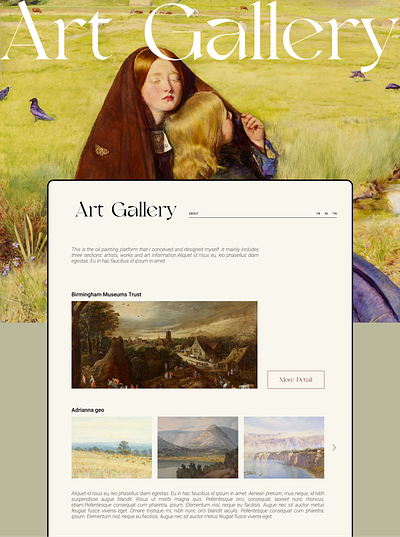 Art Gallery app art design ui web