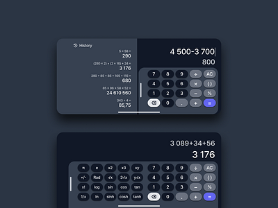 Dark Mode Calculator app calculator dark minimal simple ui ui design uidaily