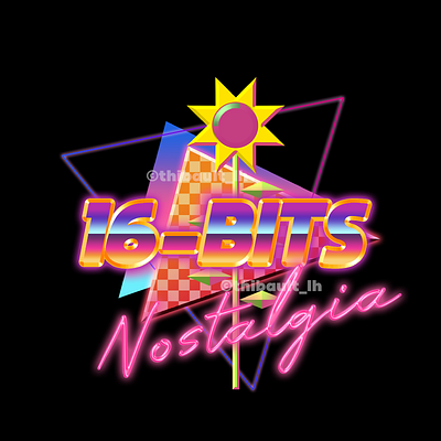16-bits Nostalgia 90s graphic design logo