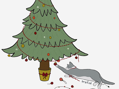 Holly Jolly Catmas cartoon cat art cat lovers christmas digital art digital illustration drawing illustration