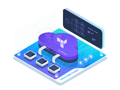 Brand Illustrations for kodekloud.com 2d 3d illustration isometric saas