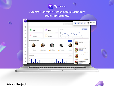 Gymove - CakePHP Fitness Admin Dashboard Bootstrap Template admin admin dashboard admin panel bodyfit bootstrap cakephp creative crossfit design fitness gym php product design template uiux website