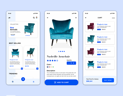 Chair App Design appdesign creative ecommerce mobileapp ui ux