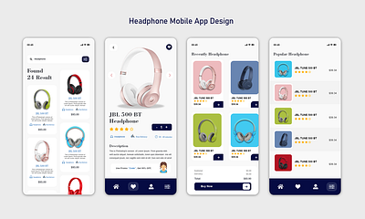 Headphone Mobile App Design appdesign creative ui ux