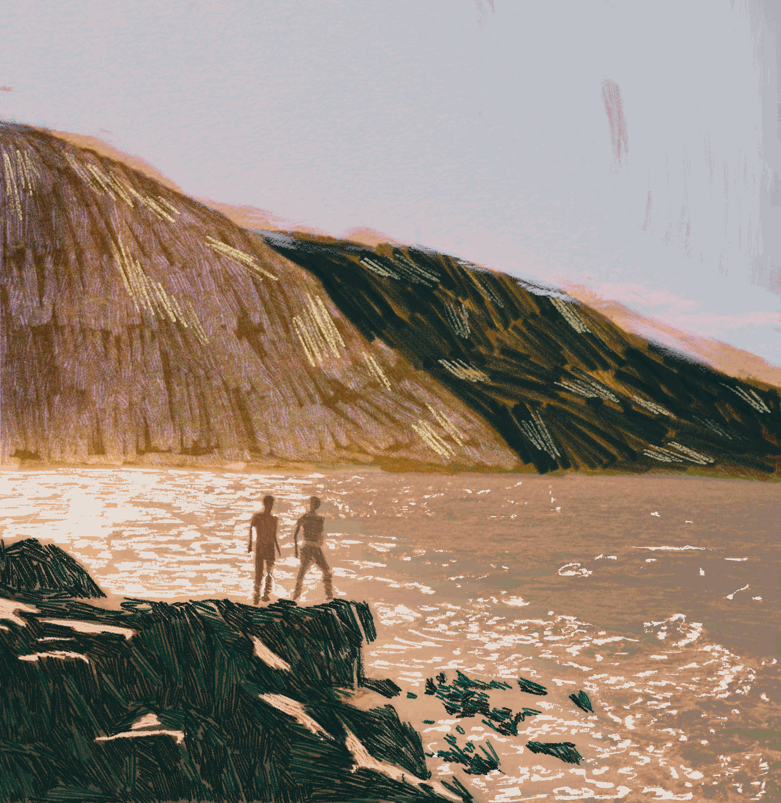 Knysna Rocks animation artwork character details illustration landscape summer texture