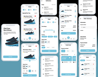 Nike Shoes App Design app branding creative design mobileapp nikeshoes ui ux